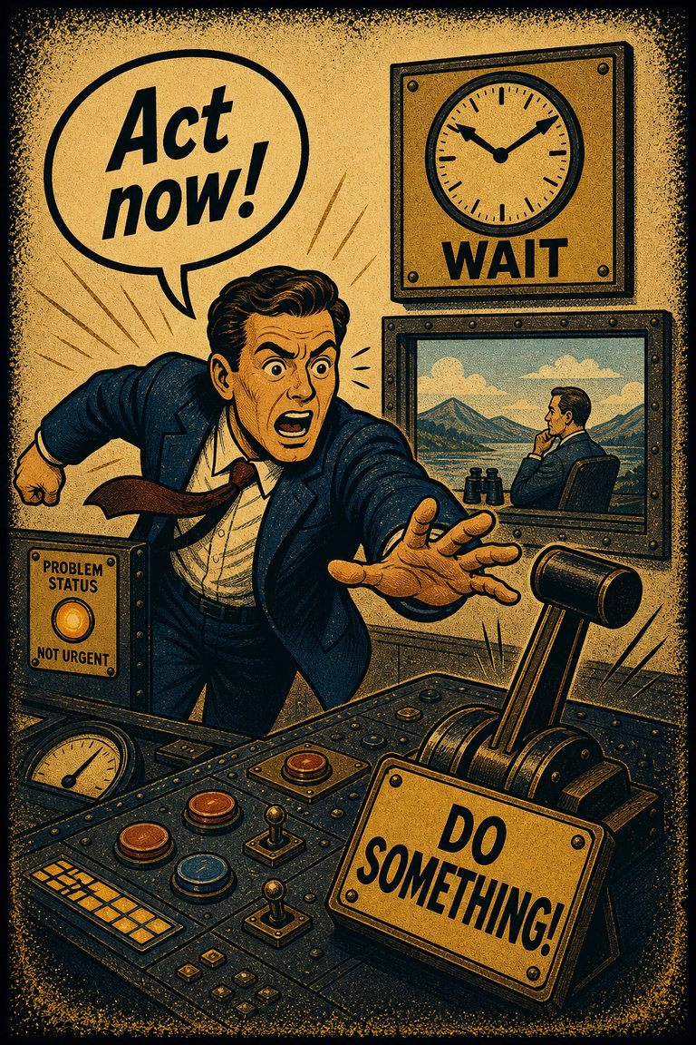 Poster illustration for Action bias