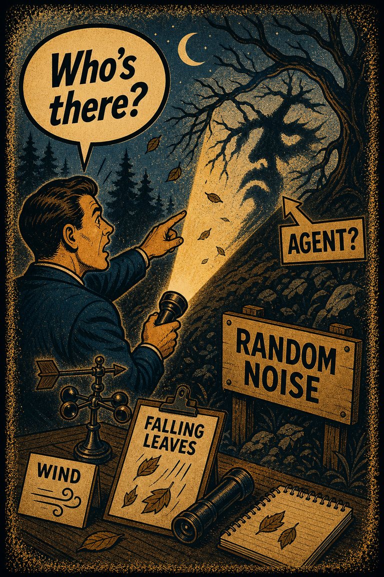 Poster illustration for Agent detection bias