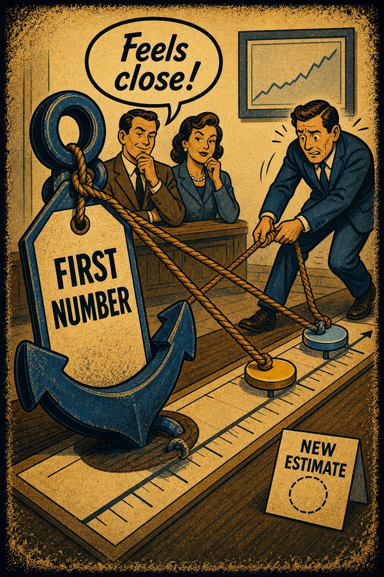 Poster illustration for Anchoring effect