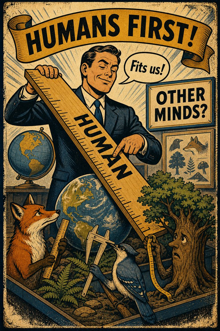 Poster illustration for Anthropocentric thinking