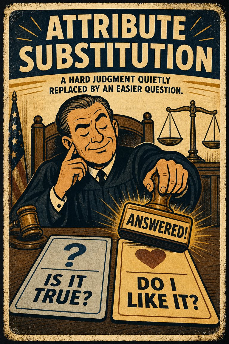 Poster illustration for Attribute substitution