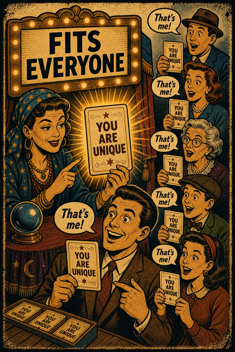 Poster illustration for Barnum effect