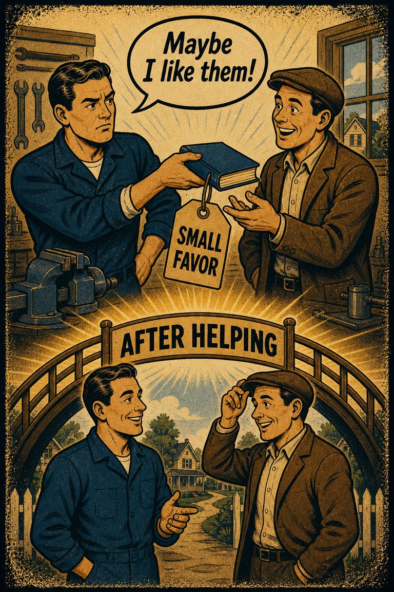 Poster illustration for Ben Franklin effect