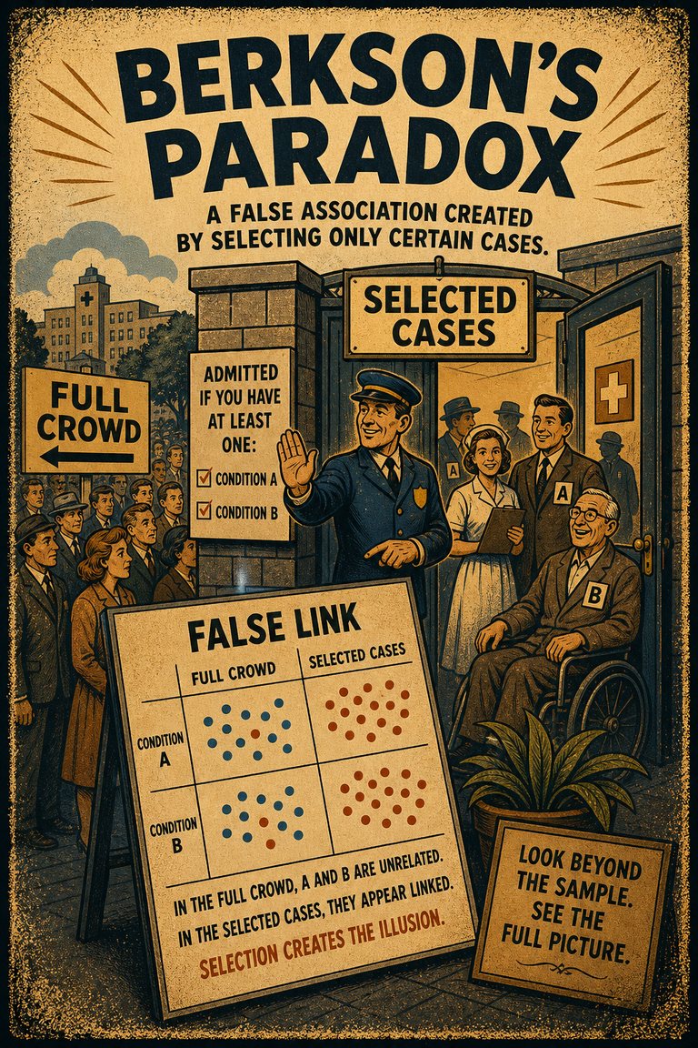 Poster illustration for Berkson's paradox