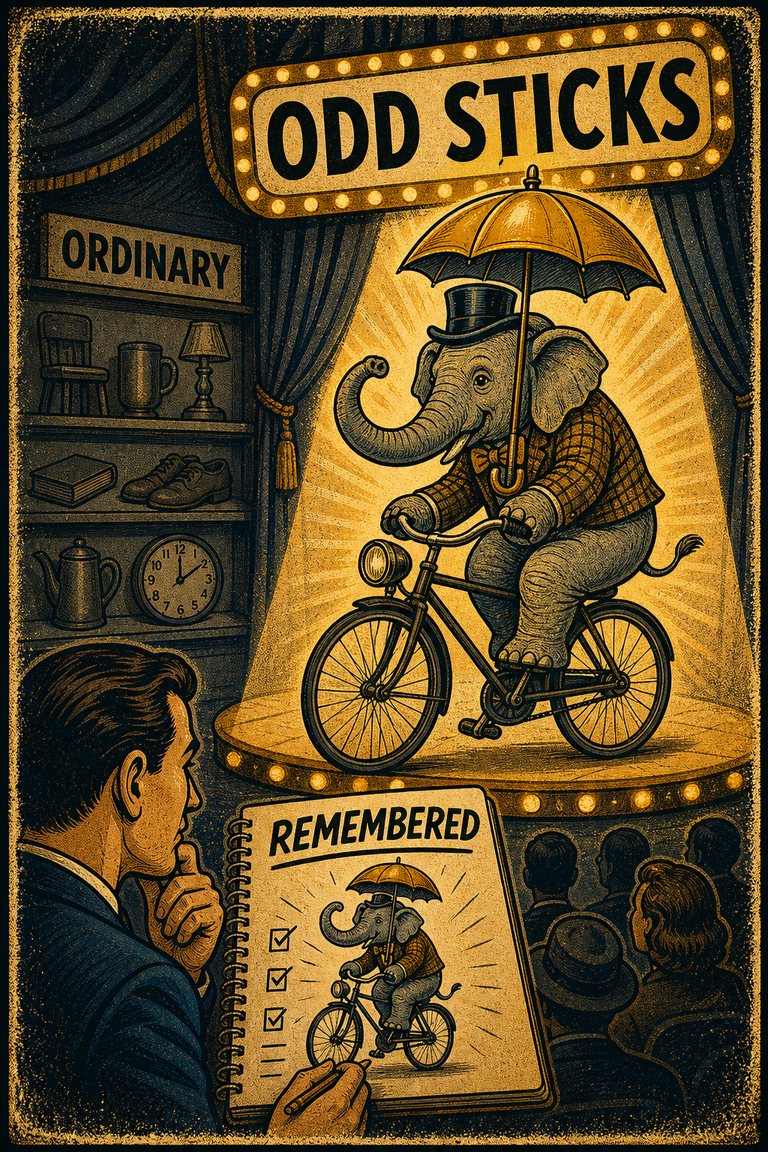 Poster illustration for Bizarreness effect