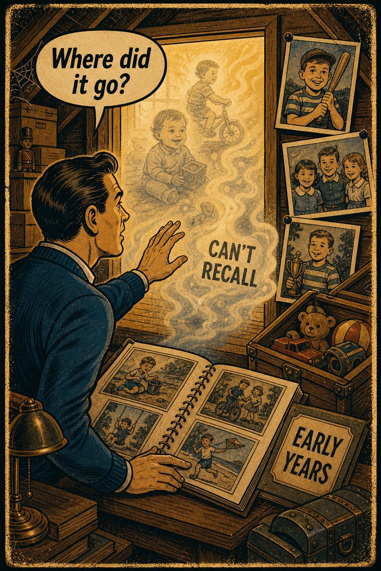 Poster illustration for Childhood amnesia