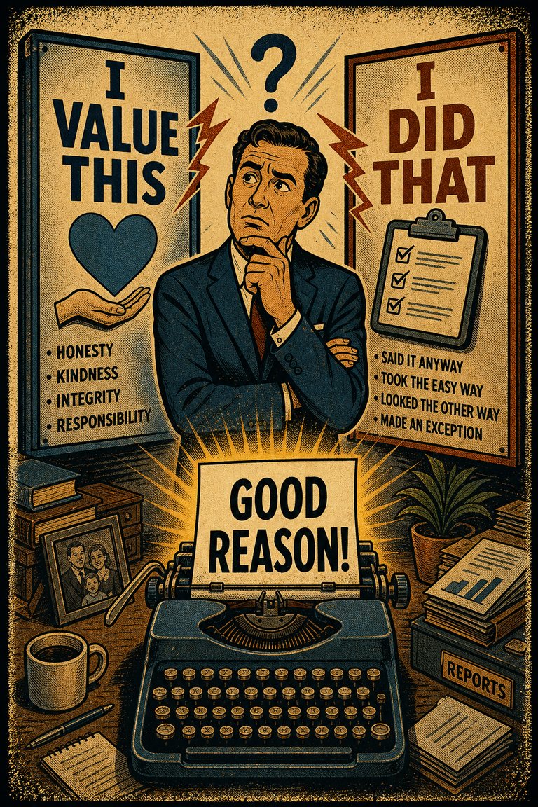 Poster illustration for Cognitive dissonance