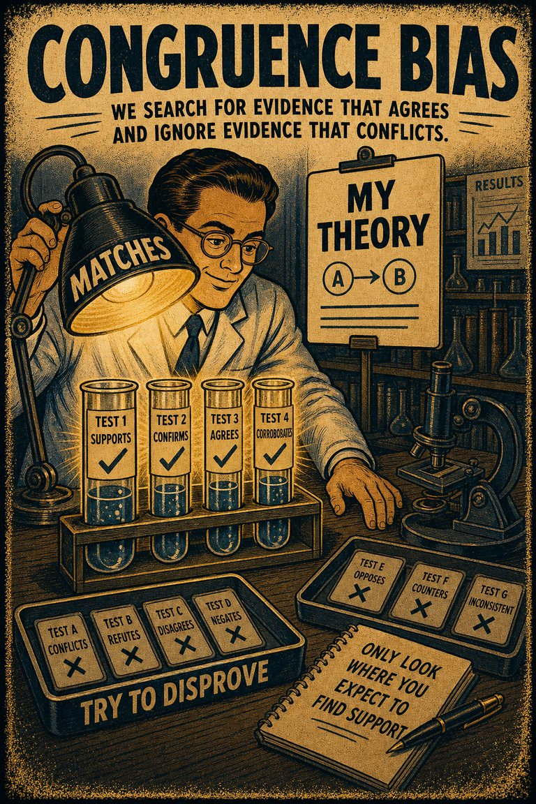 Poster illustration for Congruence bias