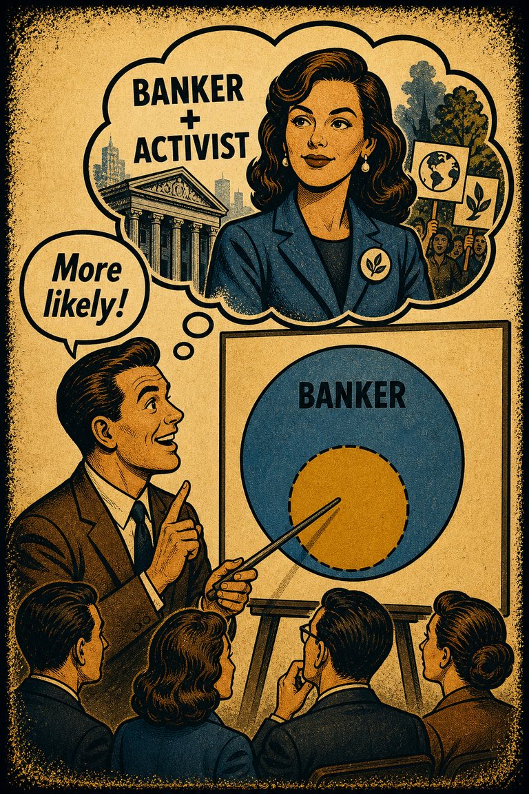 Poster illustration for Conjunction fallacy