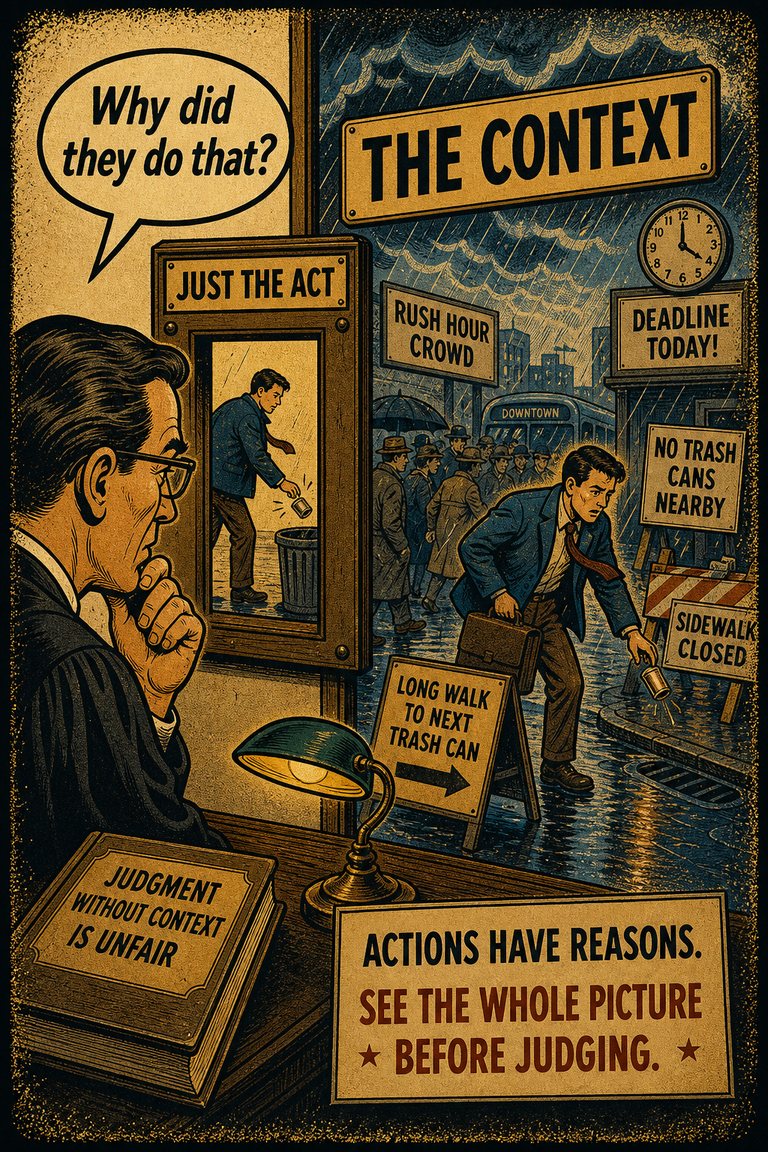 Poster illustration for Context neglect bias