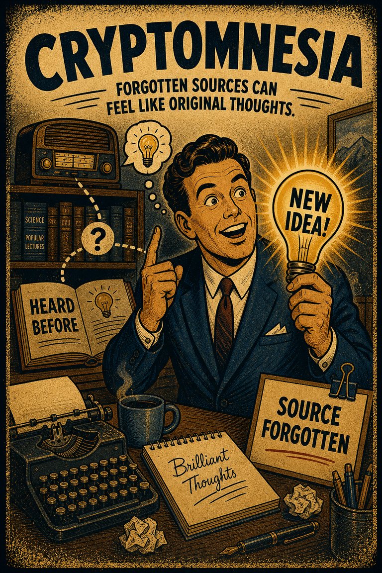 Poster illustration for Cryptomnesia