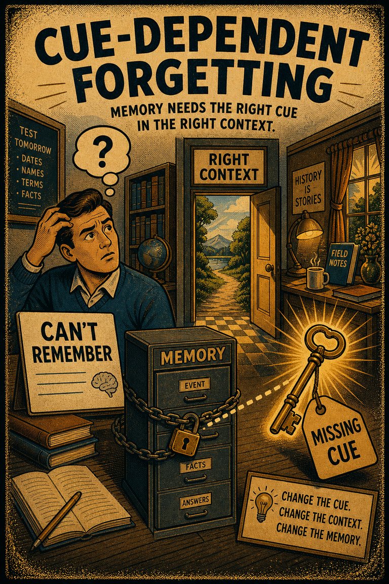 Poster illustration for Cue-dependent forgetting