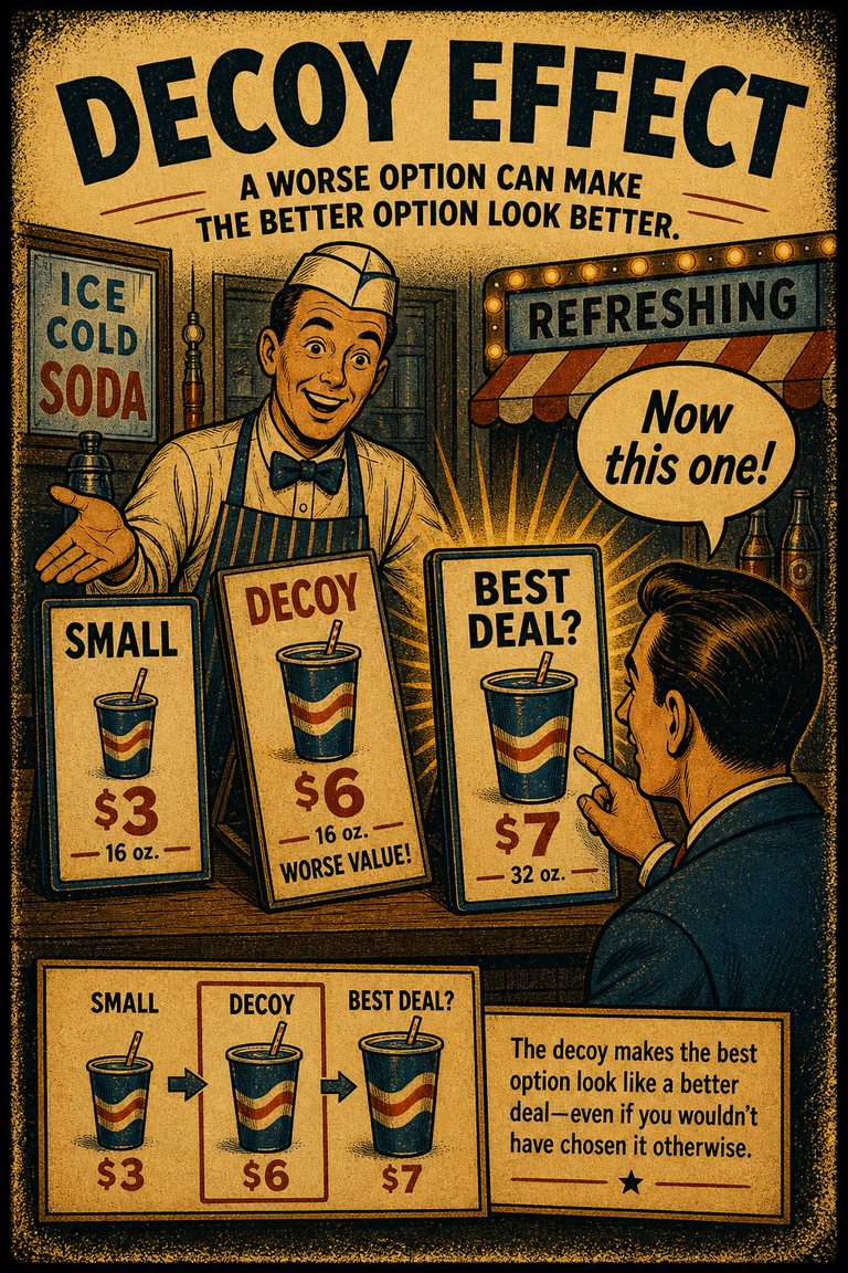 Poster illustration for Decoy effect