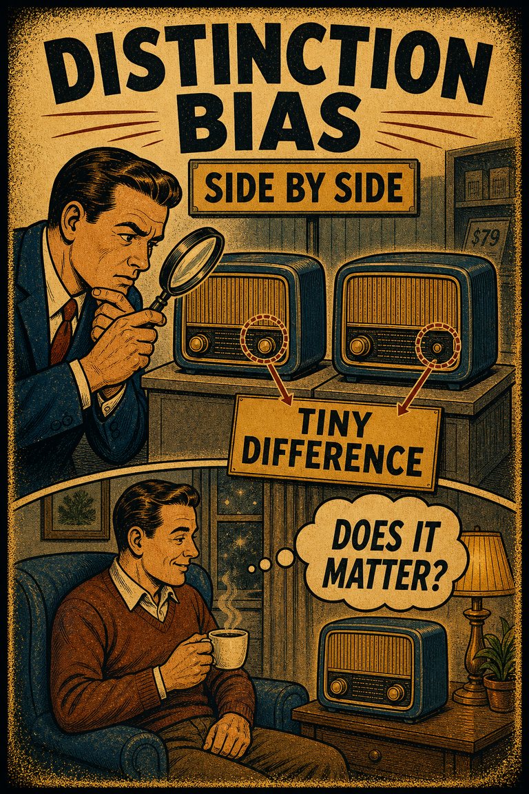 Poster illustration for Distinction bias