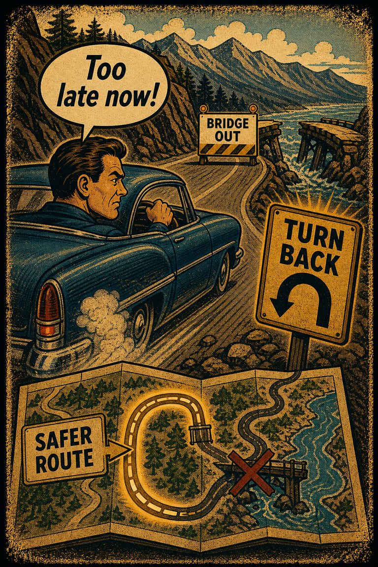 Poster illustration for Doubling-back aversion