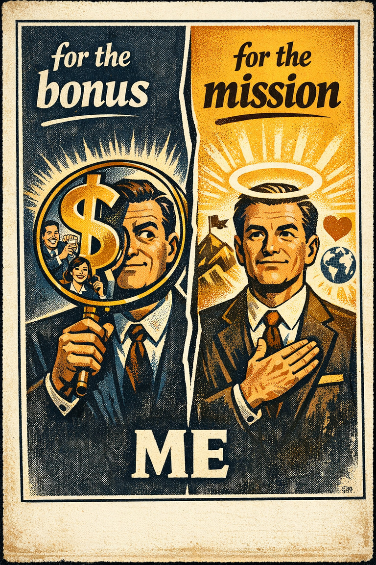 Poster illustration for Extrinsic incentives bias