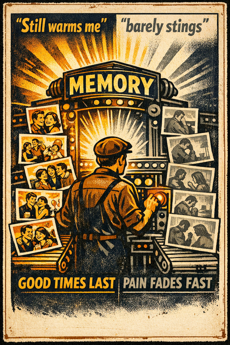 Poster illustration for Fading affect bias