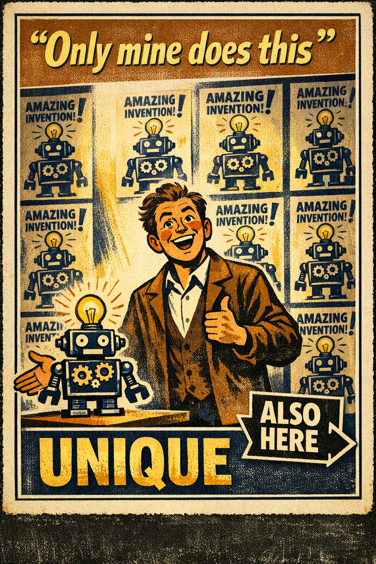 Poster illustration for False uniqueness bias
