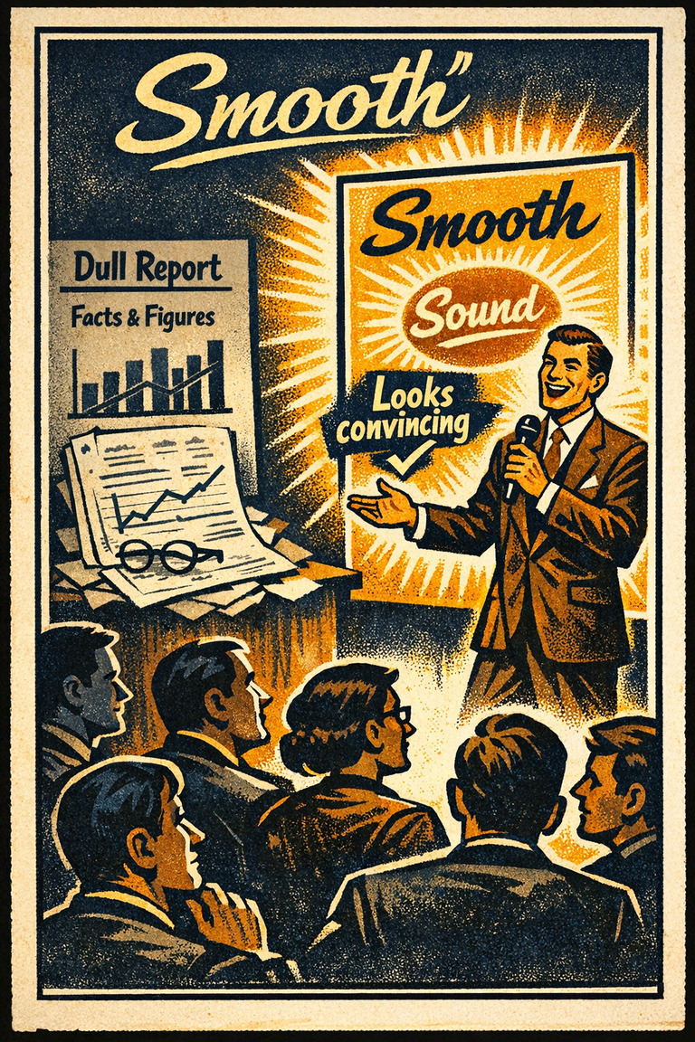 Poster illustration for Fluency heuristic