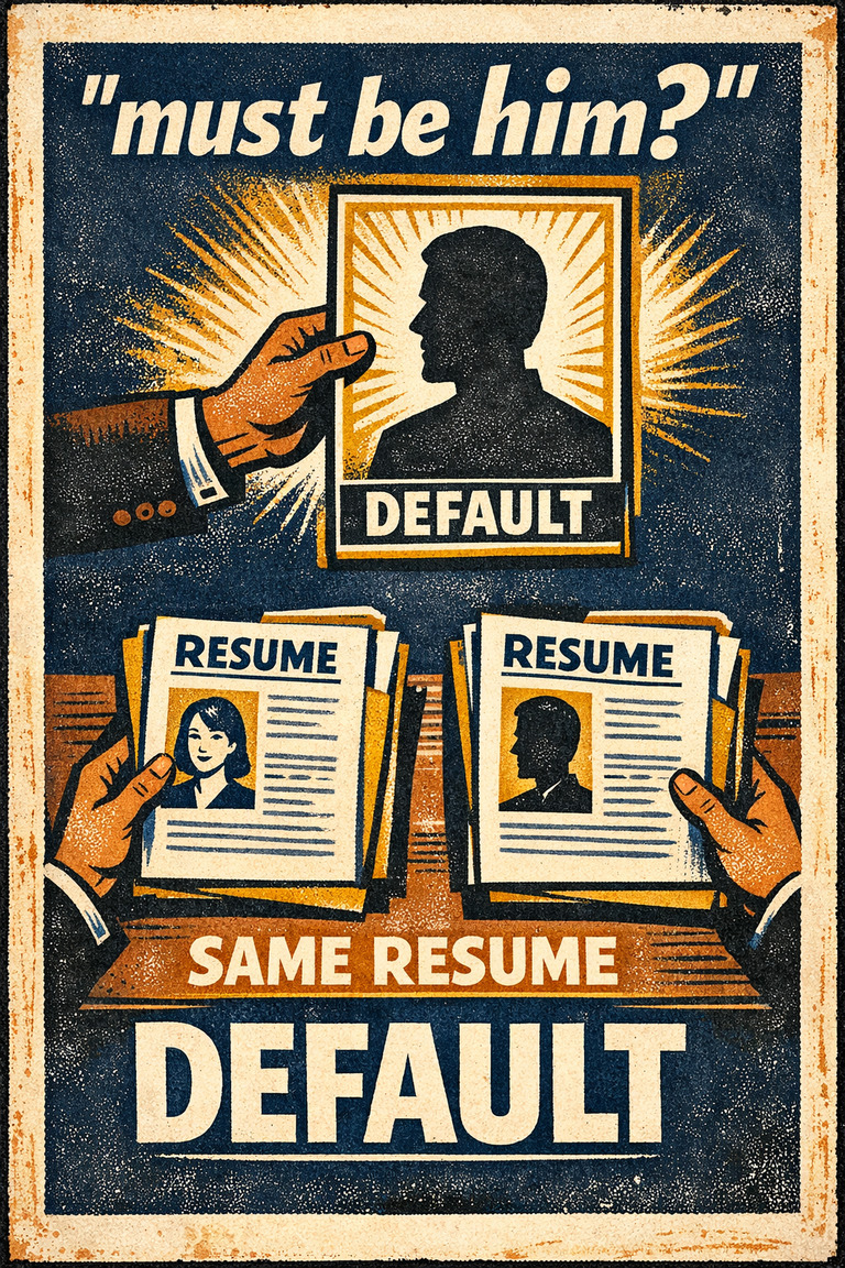 Poster illustration for Gender bias