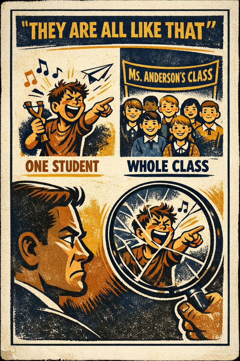 Poster illustration for Group attribution error