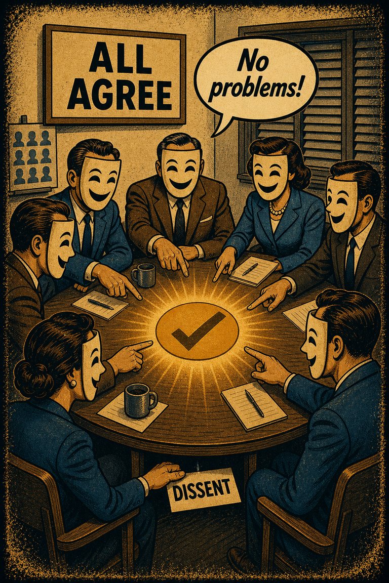 Poster illustration for Groupthink