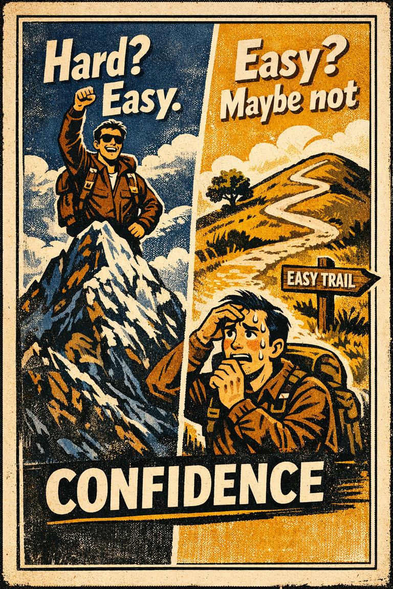 Poster illustration for Hard–easy effect