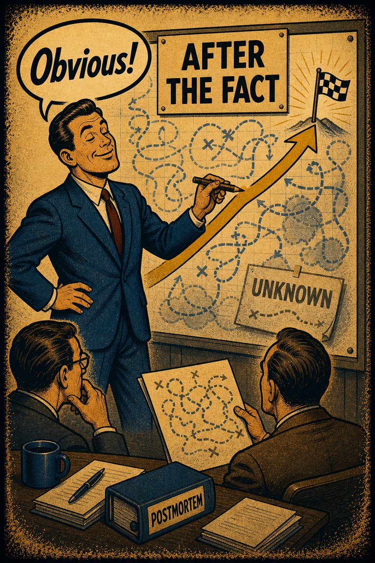 Poster illustration for Hindsight bias