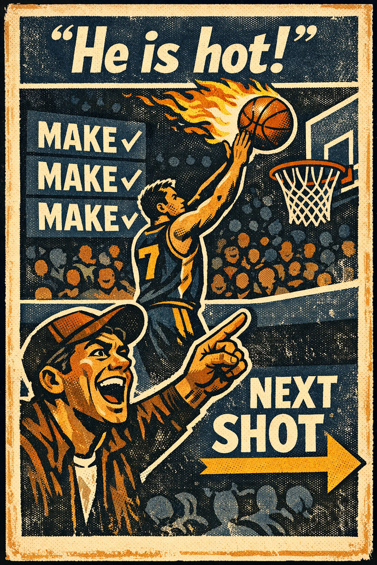 Poster illustration for Hot-hand fallacy