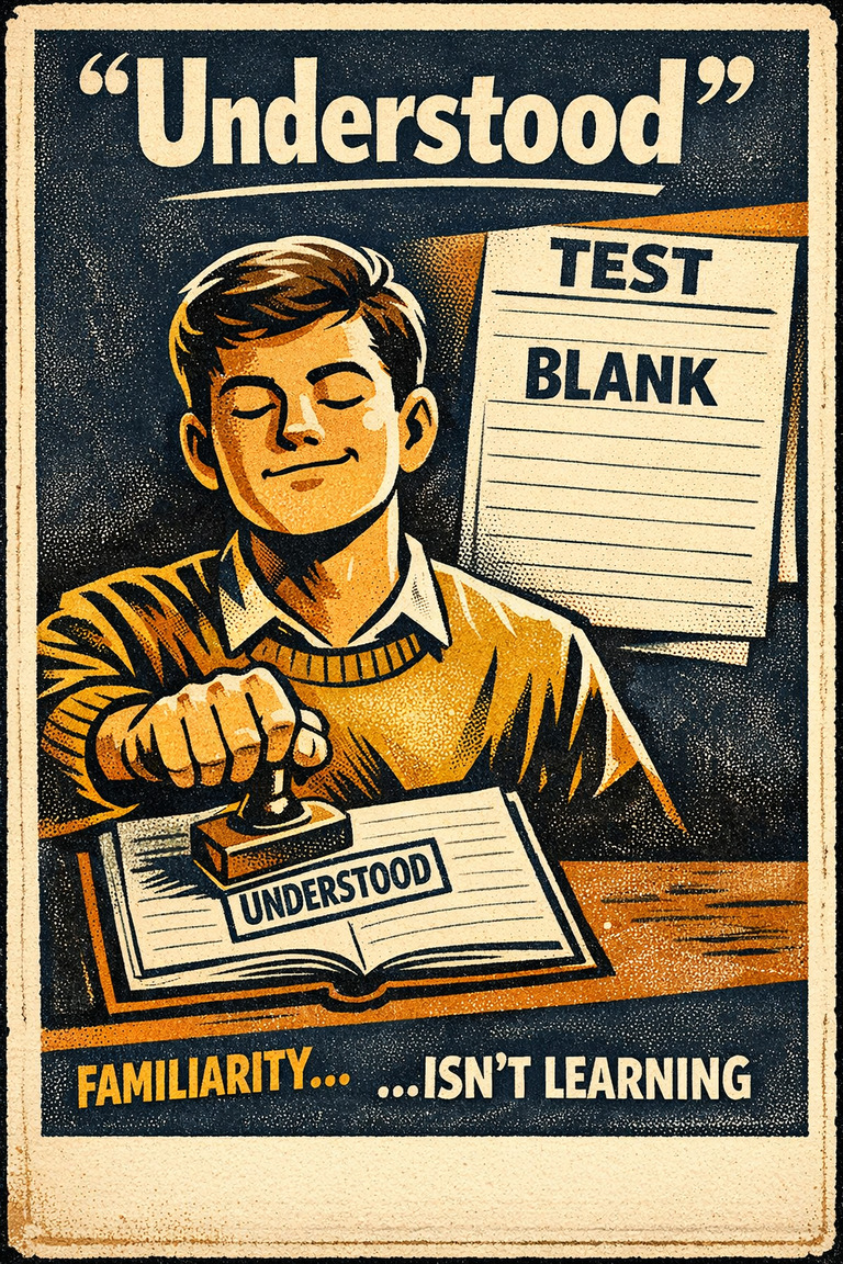 Poster illustration for Illusion of learning