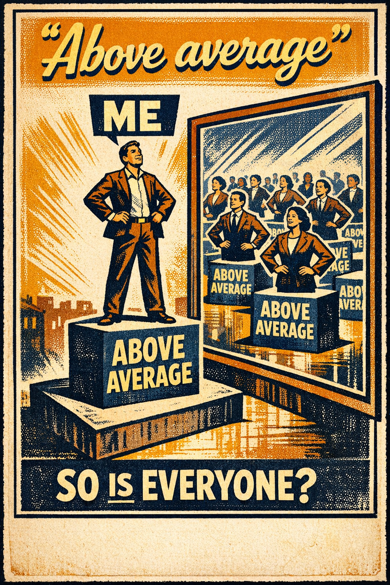 Poster illustration for Illusory superiority