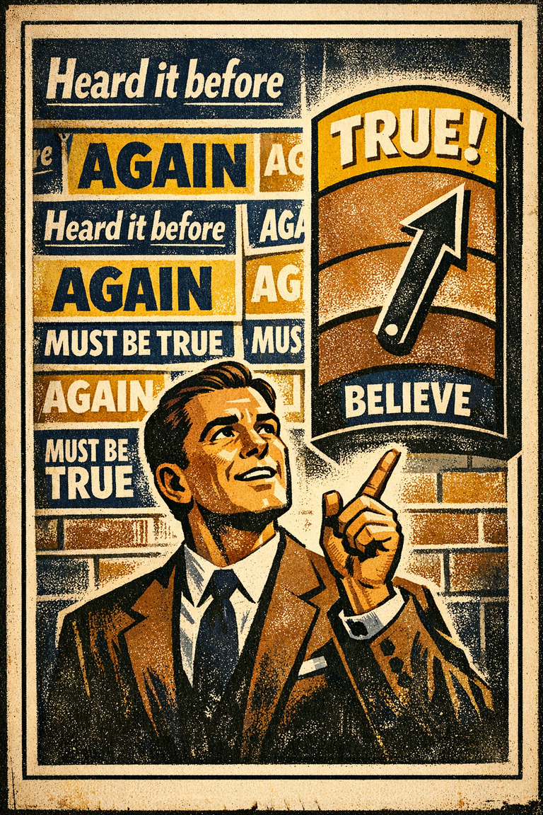Poster illustration for Illusory truth effect