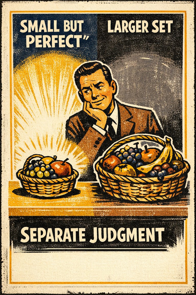 Poster illustration for Less-is-better effect