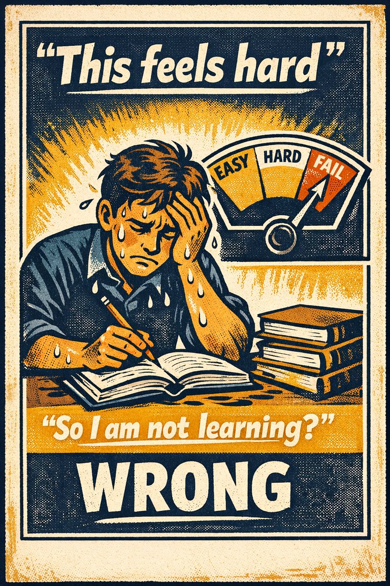 Poster illustration for Misinterpreted-effort hypothesis
