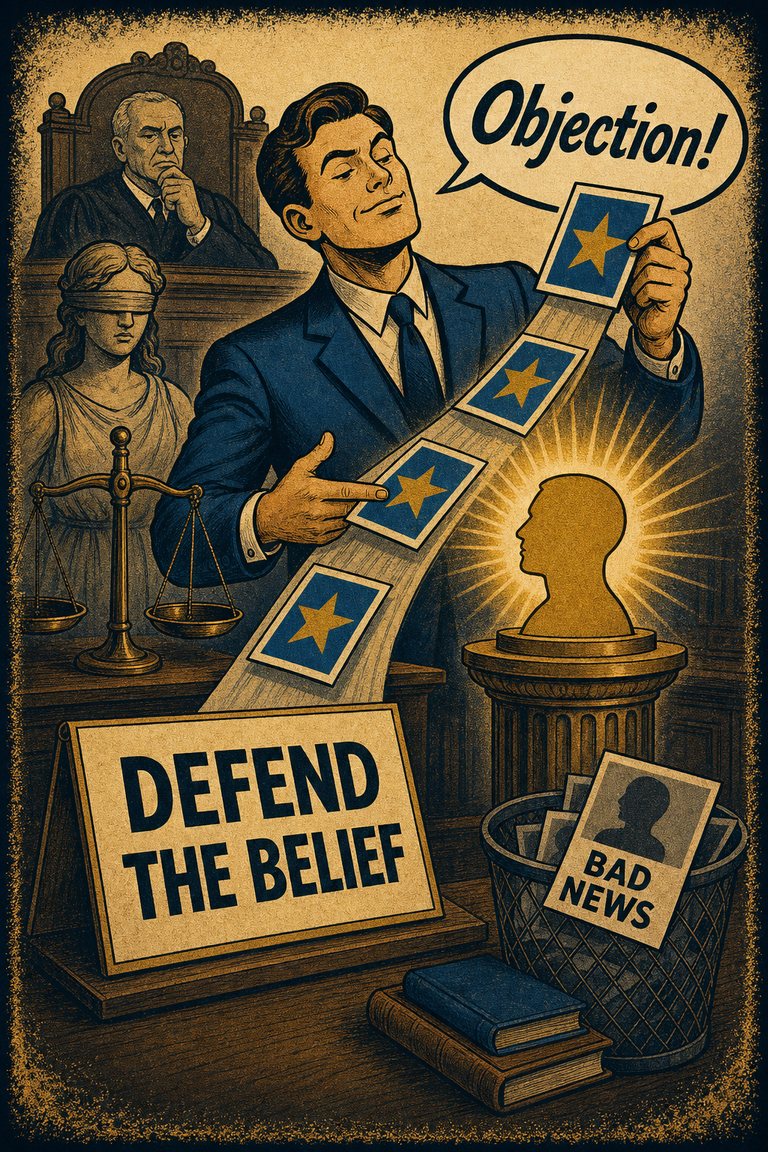 Poster illustration for Motivated reasoning