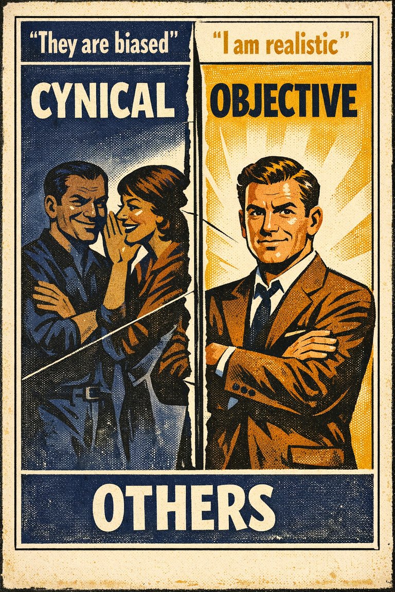 Poster illustration for Naïve cynicism