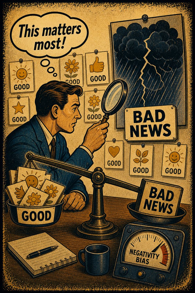 Poster illustration for Negativity bias