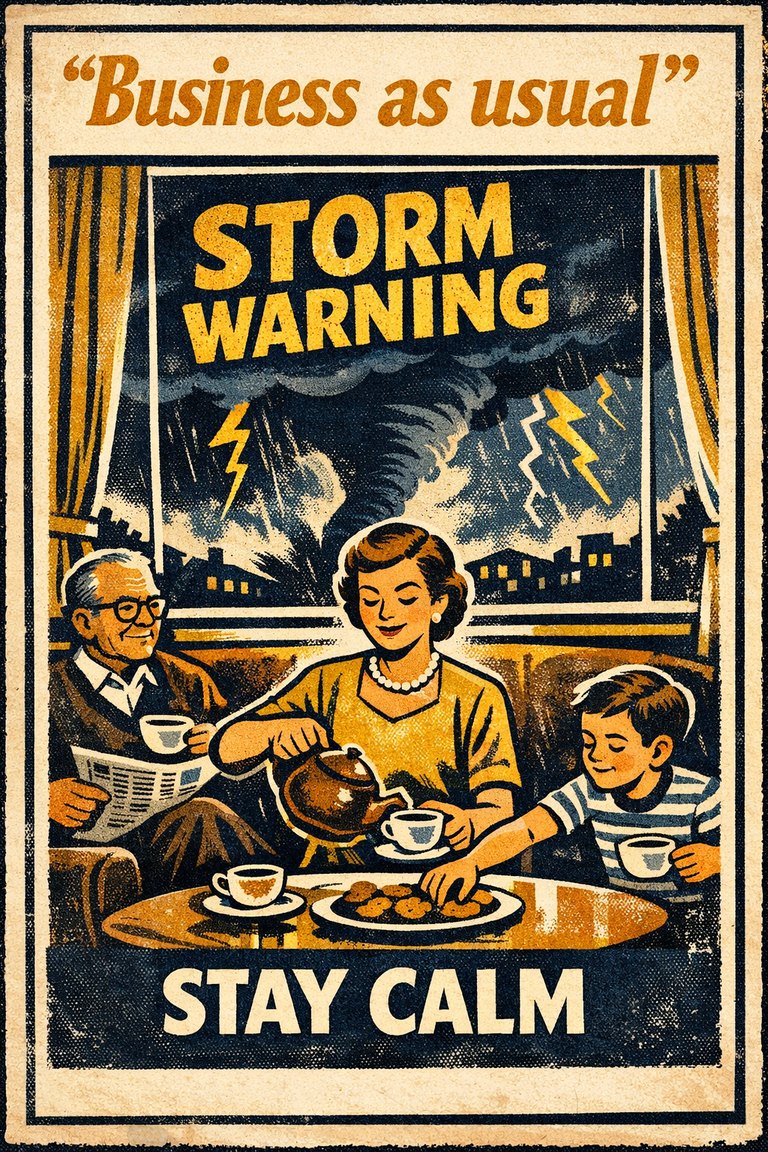 Poster illustration for Normalcy bias