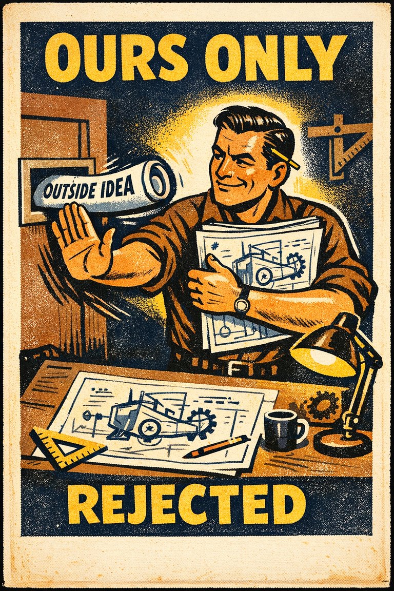 Poster illustration for Not invented here