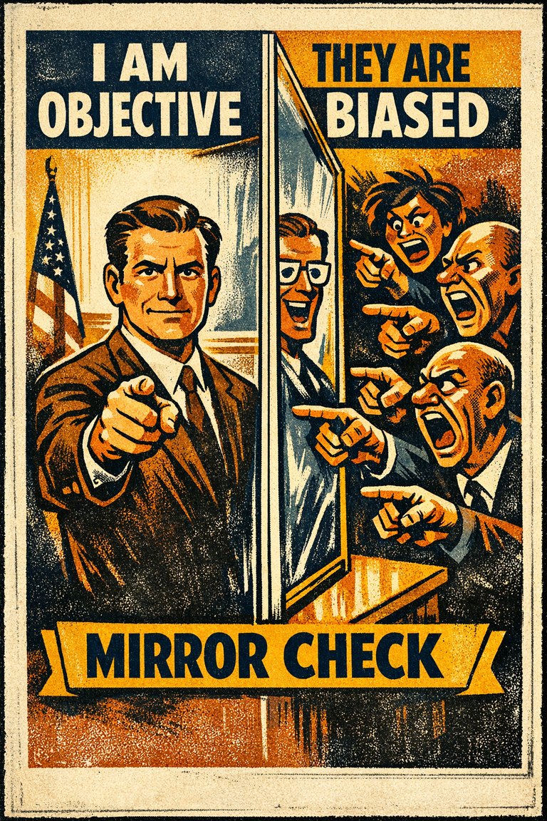Poster illustration for Objectivity illusion