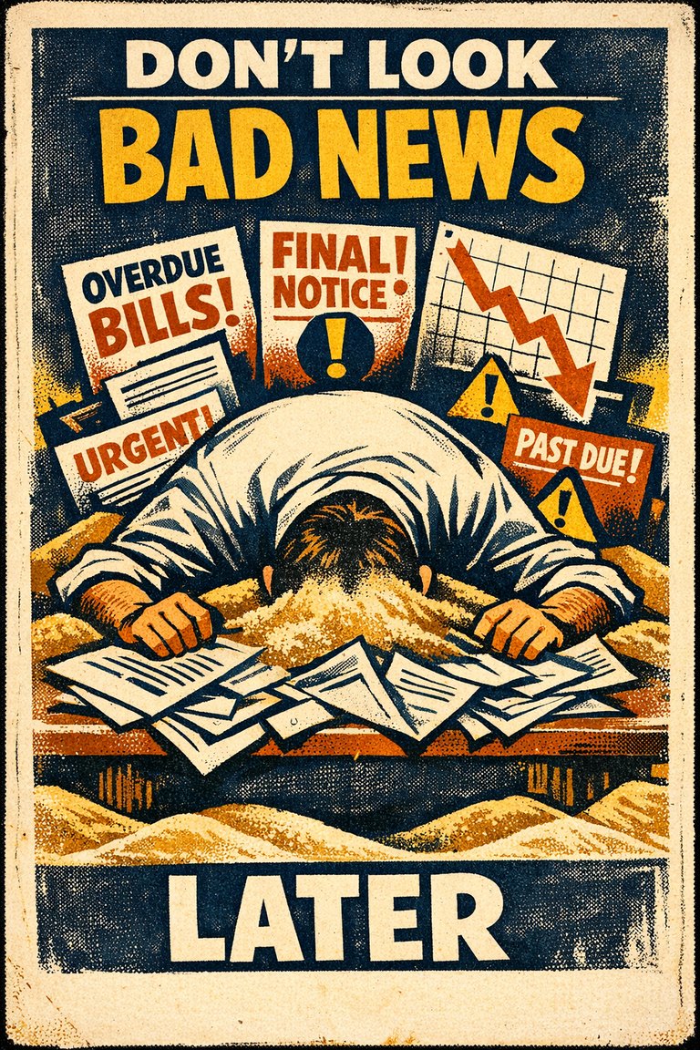 Poster illustration for Ostrich effect