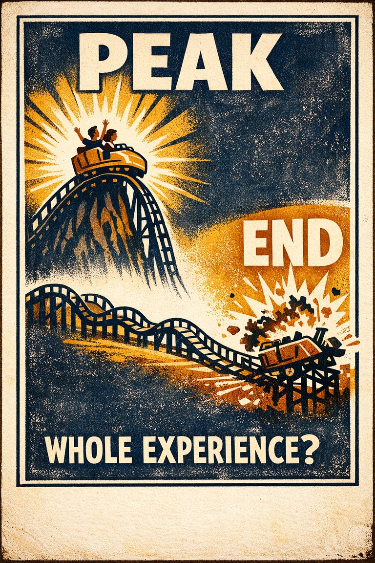 Poster illustration for Peak–end rule