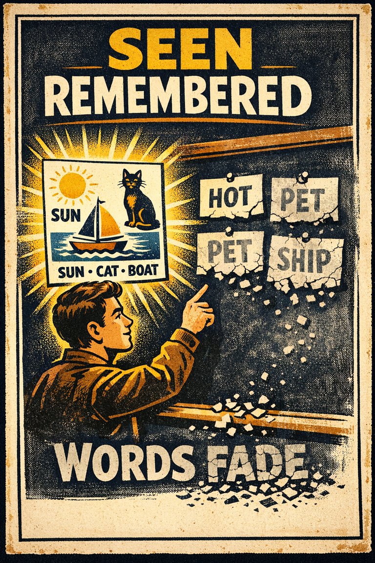 Poster illustration for Picture superiority effect