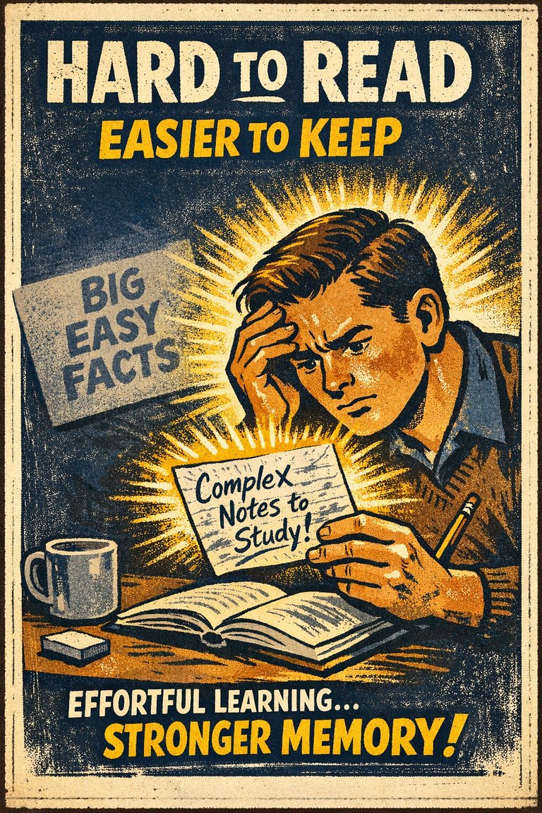 Poster illustration for Processing difficulty effect
