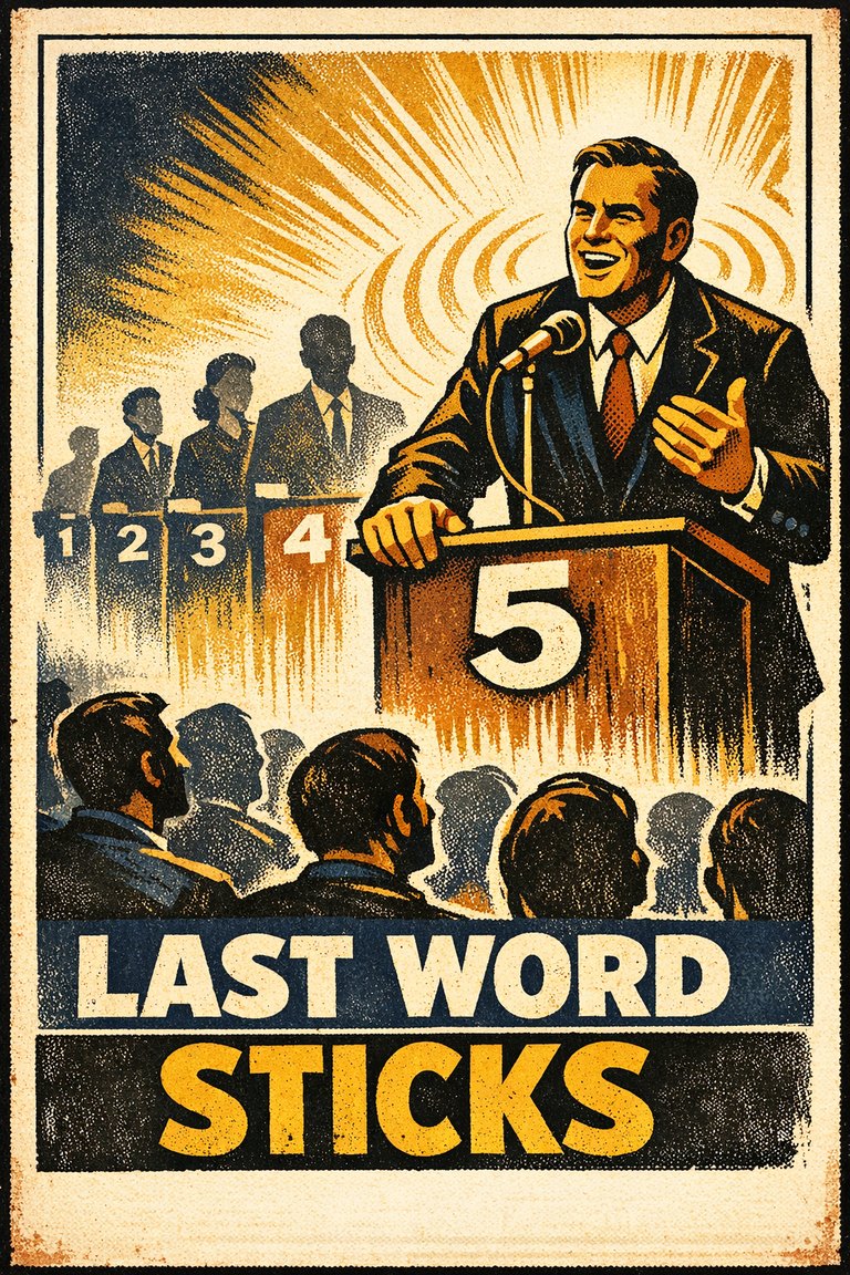 Poster illustration for Recency effect