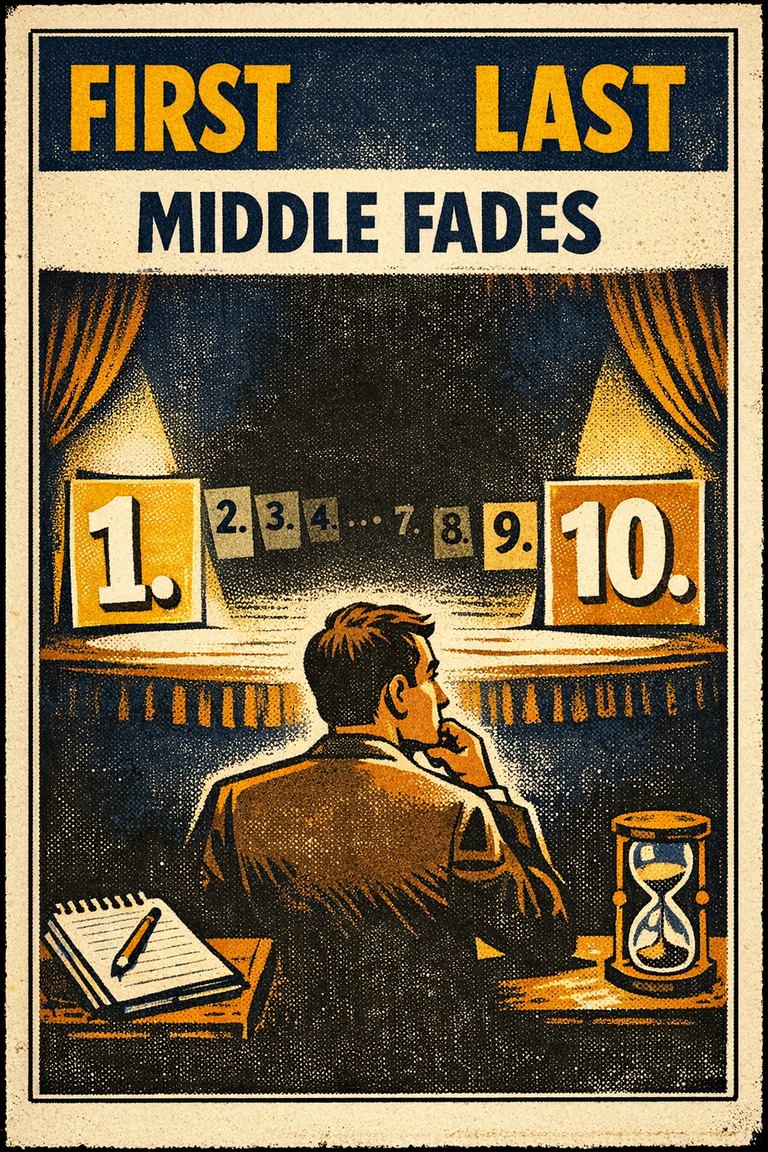Poster illustration for Serial position effect
