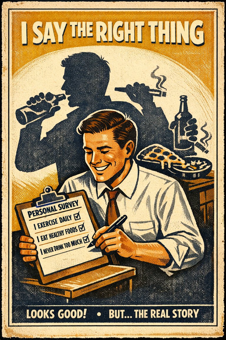 Poster illustration for Social desirability bias