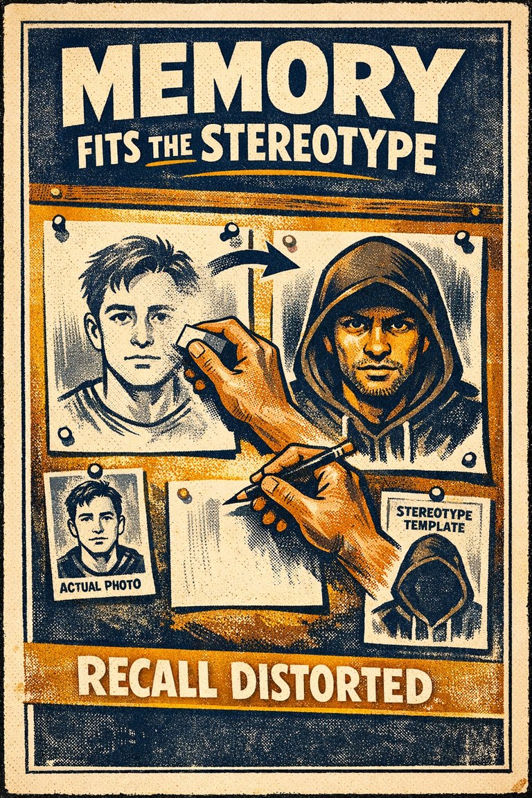 Poster illustration for Stereotype memory bias
