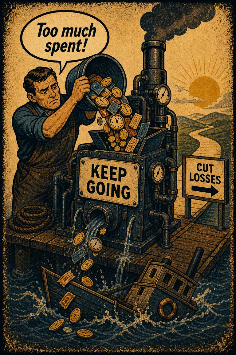 Poster illustration for Sunk cost effect