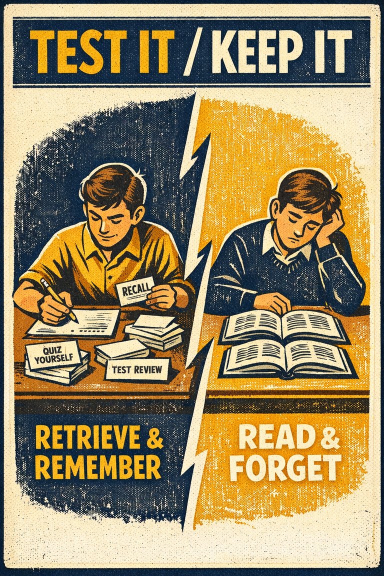 Poster illustration for Testing effect
